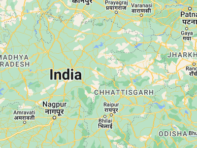 Map showing location of Dindori (22.95, 81.08333)