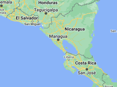 Map showing location of Diriamba (11.85842, -86.23878)