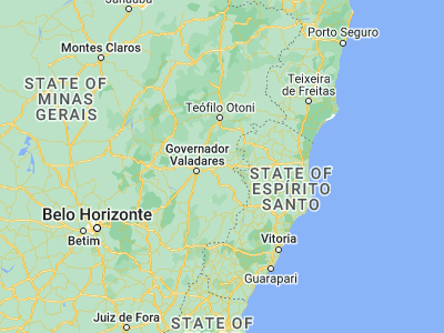 Map showing location of Divino das Laranjeiras (-18.77778, -41.47972)