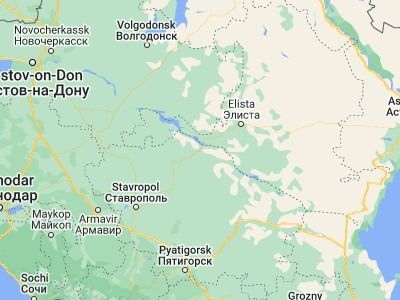 Map showing location of Divnoye (45.90889, 43.35472)