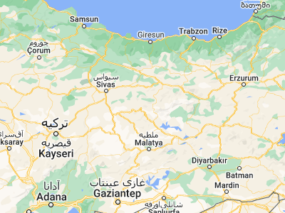 Map showing location of Divriği (39.371, 38.1137)