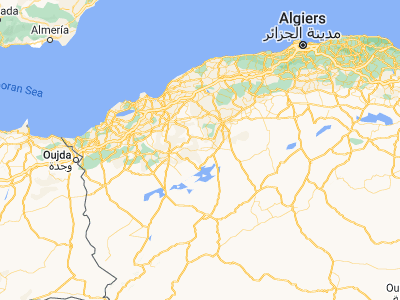 Map showing location of Djebilet Rosfa (34.86375, 0.83496)