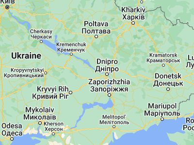 Map showing location of Dniprodzerzhyns’k (48.51134, 34.6021)
