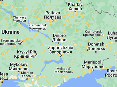 Map showing location of Dnipropetrovsk (48.45, 34.98333)