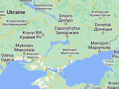 Map showing location of Dniprovka (47.42945, 34.61805)