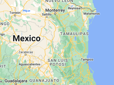 Map showing location of Doctor Arroyo (23.66667, -100.18333)