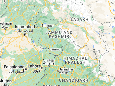 Map showing location of Doda (33.14875, 75.54611)