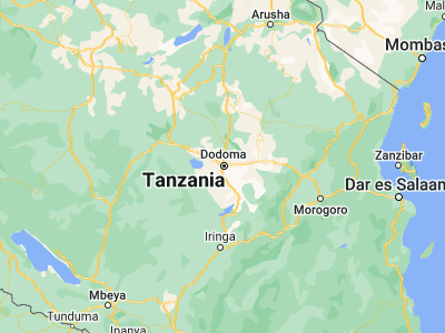 Map showing location of Dodoma (-6.17221, 35.73947)