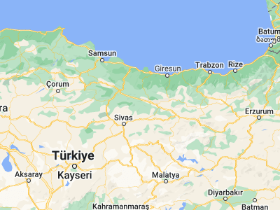 Map showing location of Doğanşar (40.21667, 37.53333)