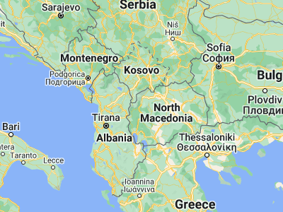 Map showing location of Dolna Banjica (41.78611, 20.90611)