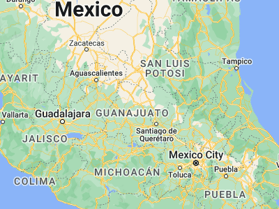 Map showing location of Dolores Hidalgo (21.15611, -100.93083)
