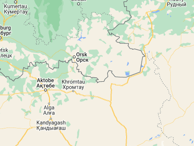 Map showing location of Dombarovskiy (50.7587, 59.5386)