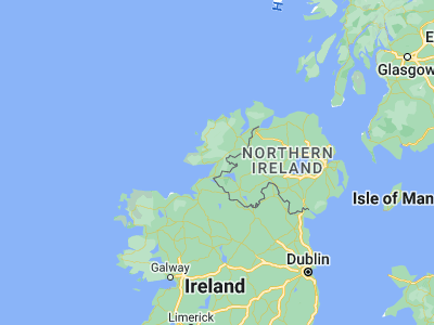 Map showing location of Donegal (54.65, -8.11667)