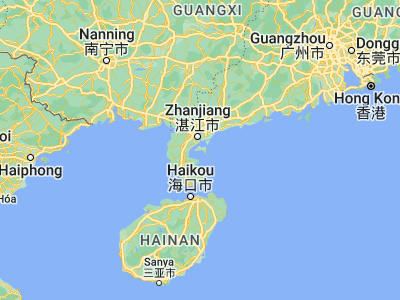Map showing location of 东海岛 (21.02448, 110.39613)