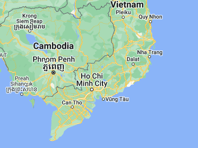 Map showing location of Dồng Xoài (11.53333, 106.91667)
