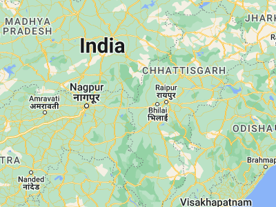 Map showing location of Dongargarh (21.2, 80.73333)