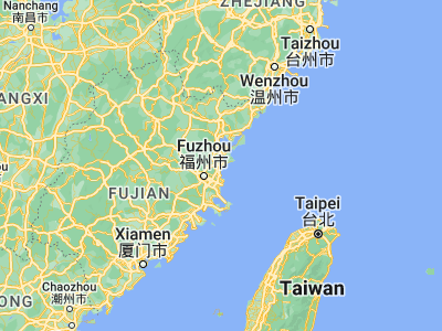 Map showing location of Dongdai (26.24194, 119.61694)