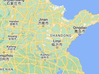 Map showing location of Dongdu (35.85, 117.7)