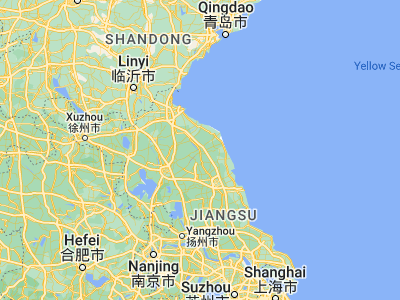 Map showing location of Dongkan (33.99972, 119.83083)