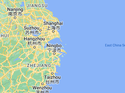 Map showing location of Dongsha (30.31418, 122.14123)