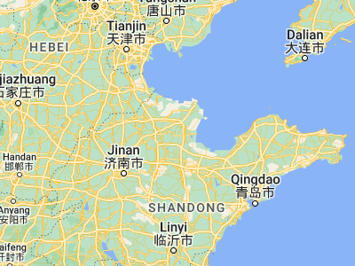 Map showing location of Dongying (37.45639, 118.48556)