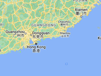 Map showing location of Dongyong (22.79577, 115.42635)