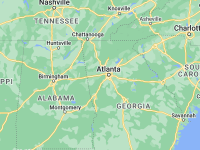 Map showing location of Douglasville (33.7515, -84.74771)