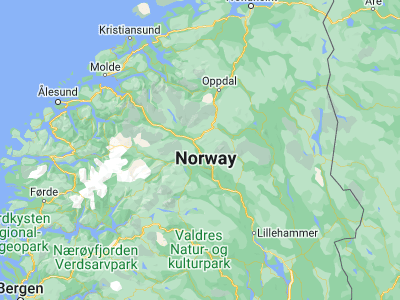 Map showing location of Dovre (61.98439, 9.25399)