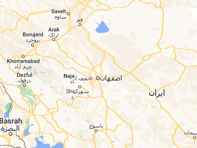 Map showing location of Dowlatābād (32.79978, 51.69553)
