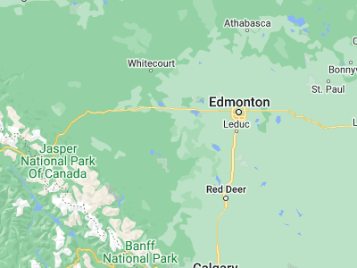 Map showing location of Drayton Valley (53.21682, -114.98544)