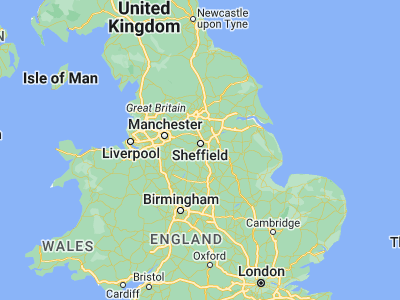 Map showing location of Dronfield (53.30221, -1.47507)