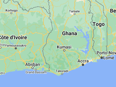 Map showing location of Duayaw Nkwanta (7.17242, -2.1028)