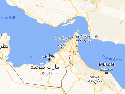 Map showing location of Dubai (25.25817, 55.30472)