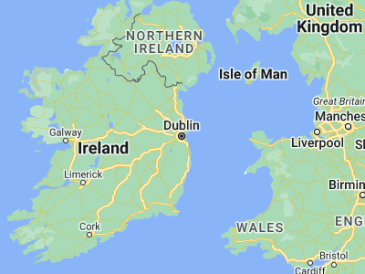 Map showing location of Dublin (53.33306, -6.24889)