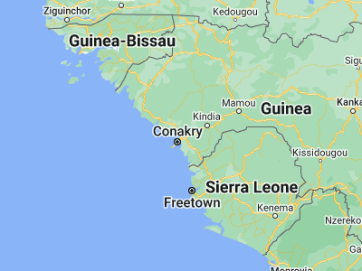 Map showing location of Dubréka (9.79111, -13.52333)