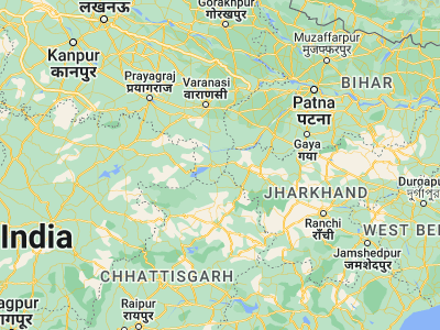 Map showing location of Dūdhi (24.21296, 83.24114)