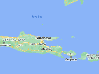 Map showing location of Duk Timur (-6.8926, 113.2874)