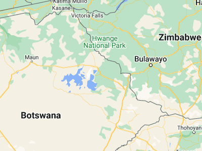 Map showing location of Dukwe (-20.58333, 26.41667)