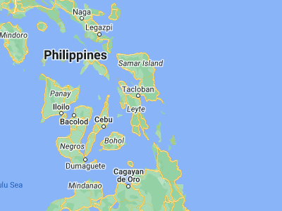 Map showing location of Dulag (10.9525, 125.03167)