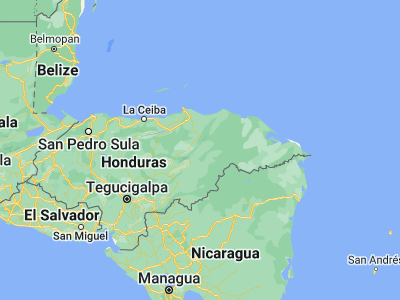 Map showing location of Dulce Nombre de Culmí (15.1, -85.53333)
