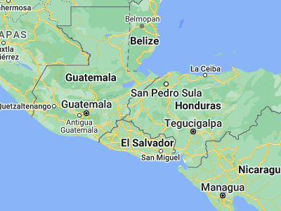 Map showing location of Dulce Nombre (14.85, -88.83333)