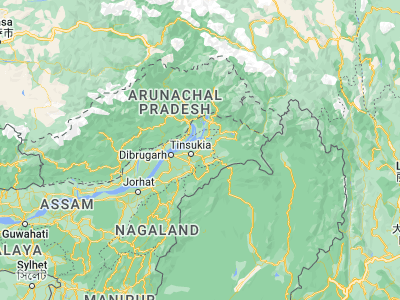 Map showing location of Dum Duma (27.56884, 95.55664)