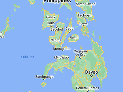 Map showing location of Dumaguete (9.307, 123.3074)