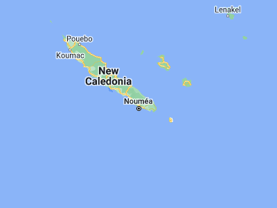 Map showing location of Dumbéa (-22.15, 166.45)