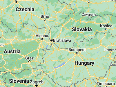 Map showing location of Dunajská Streda (47.99268, 17.61211)
