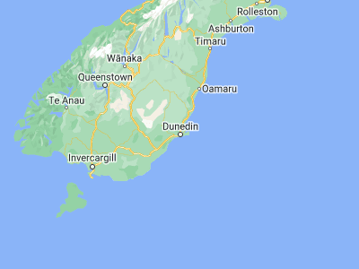Map showing location of Dunedin (-45.87416, 170.50361)