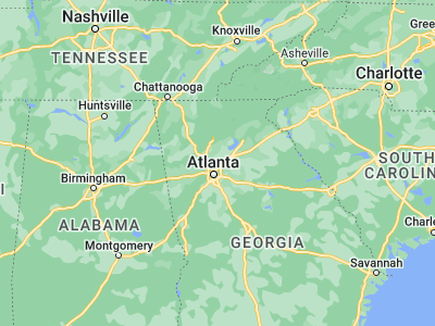 Map showing location of Dunwoody (33.94621, -84.33465)