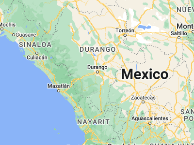 Map showing location of Durango (24.03333, -104.66667)