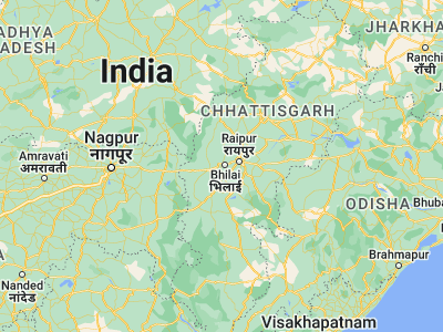Map showing location of Durg (21.18333, 81.28333)