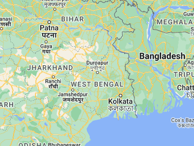 Map showing location of Durgāpur (23.48333, 87.31667)